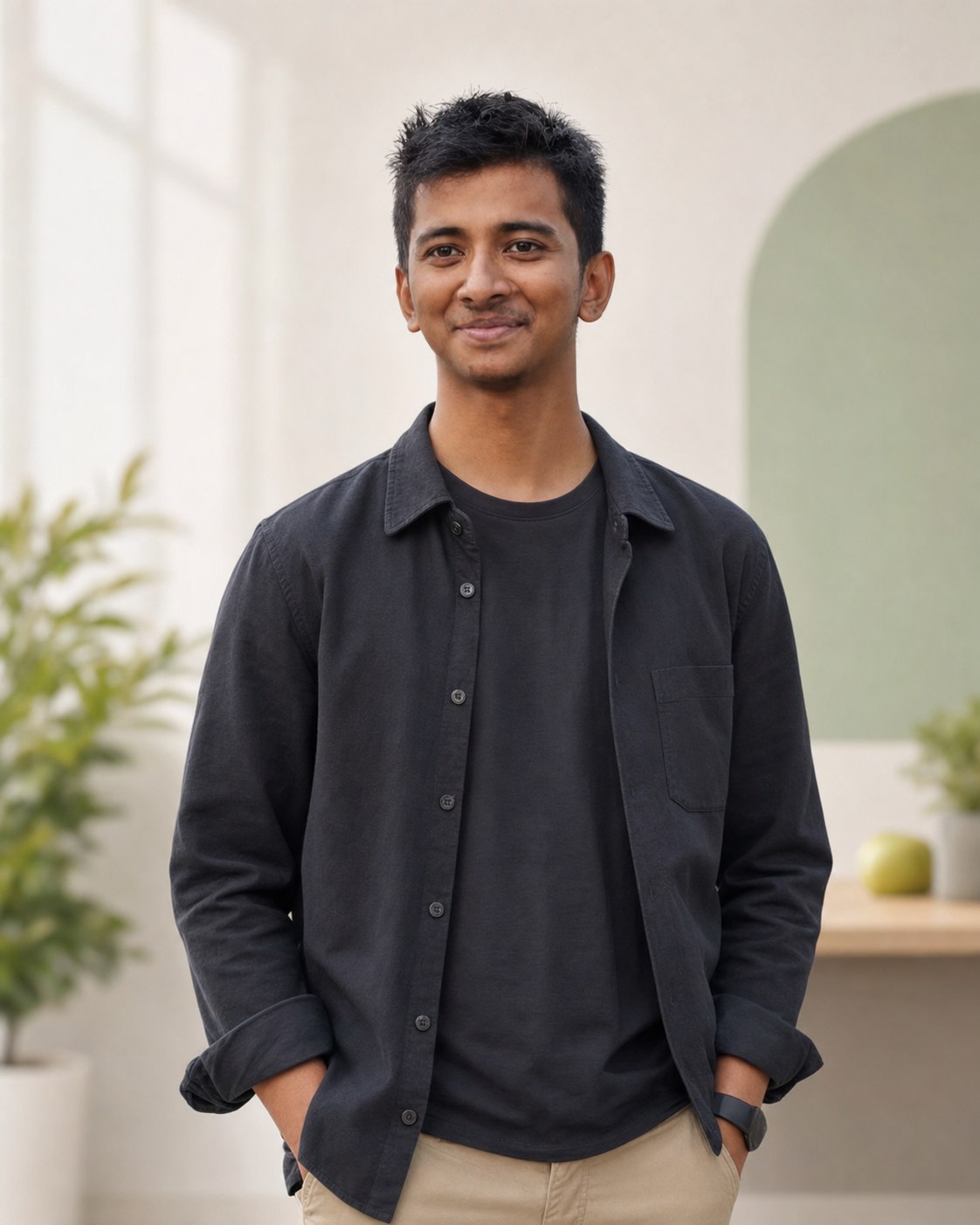 Mehebub Mukut in a bright product studio